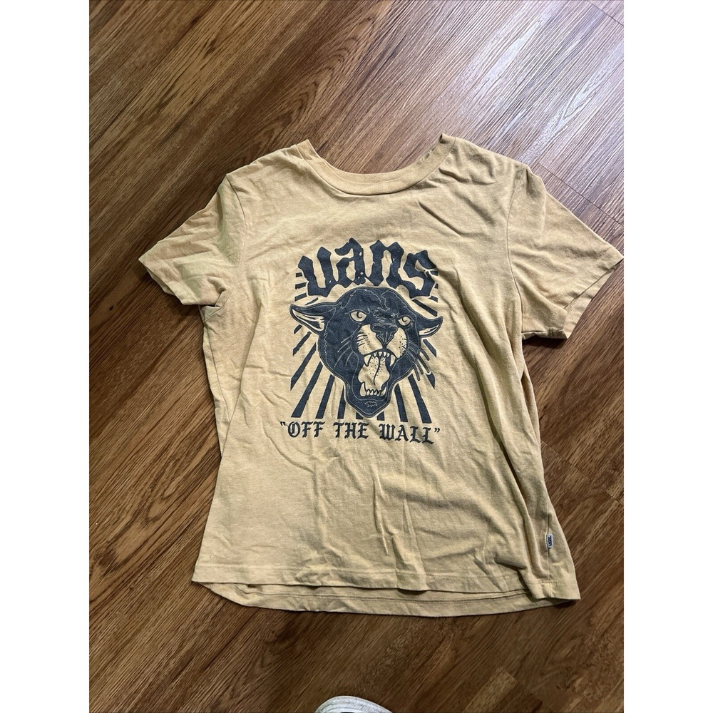 VANS Yellow Cougar Graphic Short Sleeve Tshirt Youth‎ Size XL